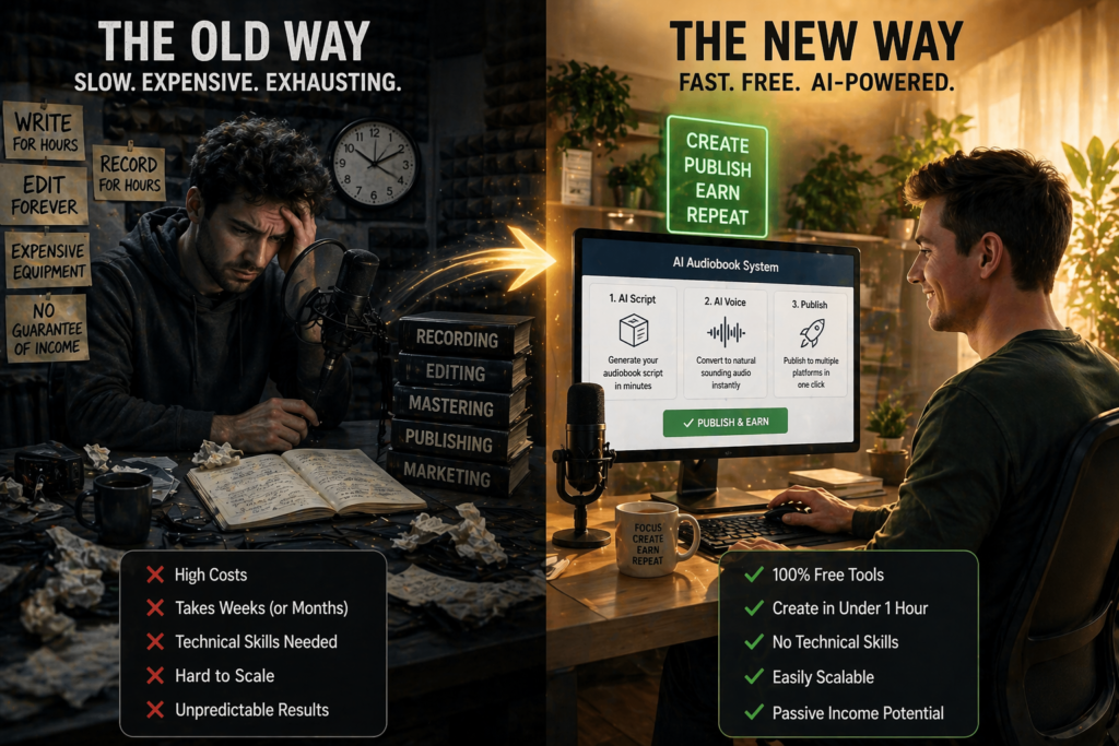 traditional audiobook recording vs ai audiobook creation system comparison fast publishing method